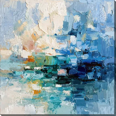 Картина маслом Абстракция синего №57