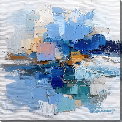 Картина маслом Абстракция синего №58