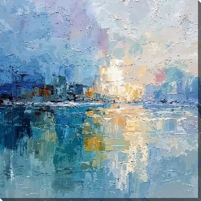 Картина маслом Абстракция синего №59