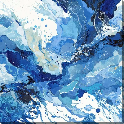 Картина маслом Абстракция синего №69
