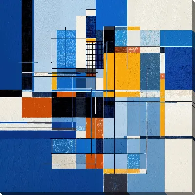 Картина маслом Абстракция синего №76