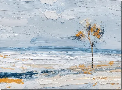 Картина маслом Отвлеченность одинокого дерева