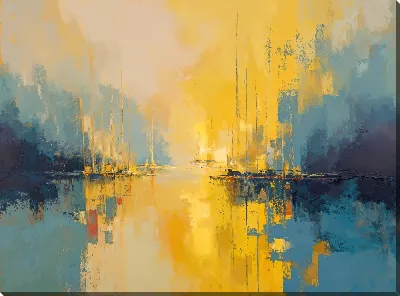 Картина маслом Абстракция закат пейзаж