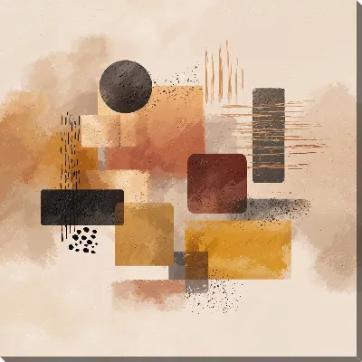 Картина маслом Бежевая абстракция №38