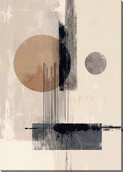 Картина маслом Бежевая абстракция №43