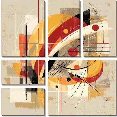 Модульная картина Бежевая абстракция №64