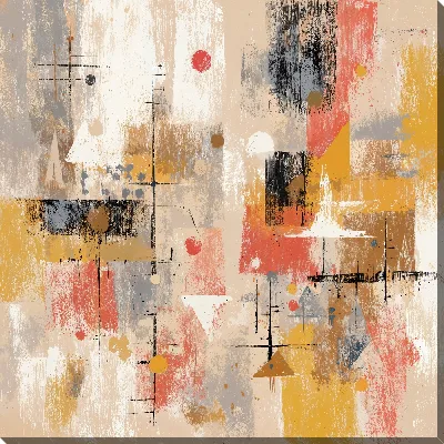 Картина маслом Бежевая абстракция №65