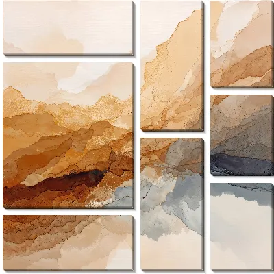 Модульная картина Бежевая абстракция №117
