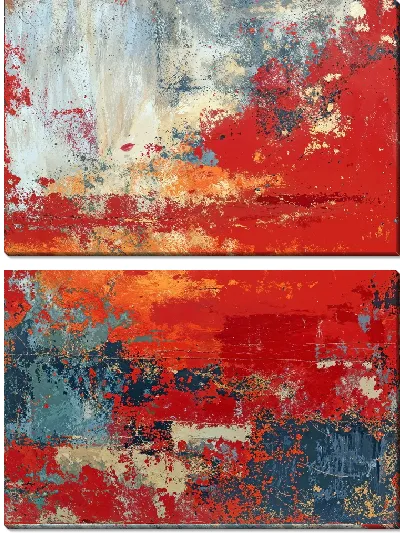 Модульная картина Красная абстракция №4