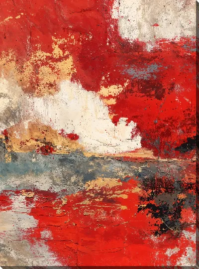 Картина маслом Красная абстракция №5