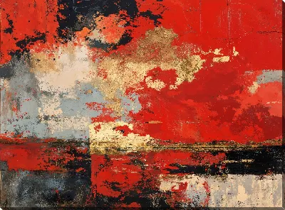 Картина маслом Красная абстракция №7