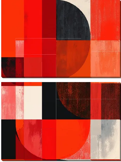 Модульная картина Красная абстракция №9