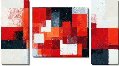 Модульная картина Красная абстракция №13