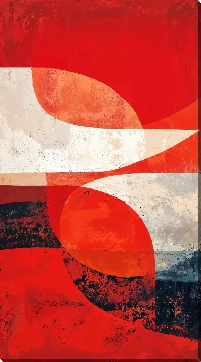 Картина маслом Красная абстракция №14