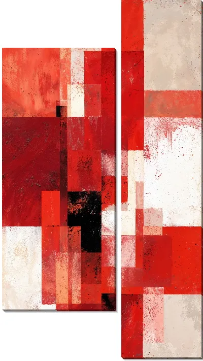 Модульная картина Красная абстракция №15