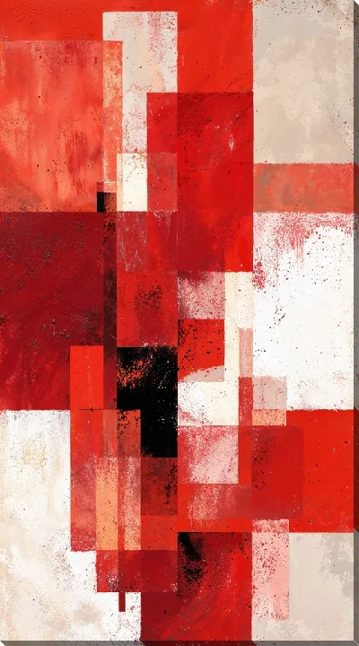 Картина маслом Красная абстракция №15