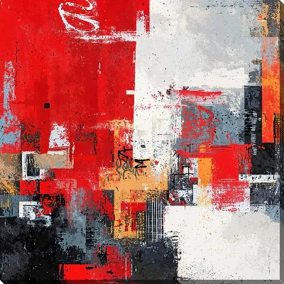 Картина маслом Красная абстракция №16