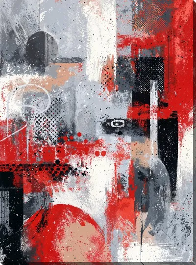 Картина маслом Красная абстракция №18