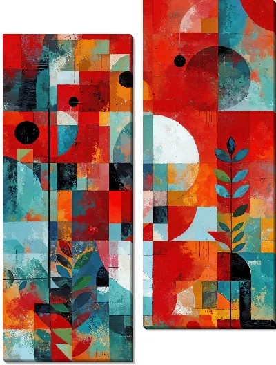 Модульная картина Красная абстракция №19