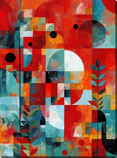 Картина маслом Красная абстракция №19