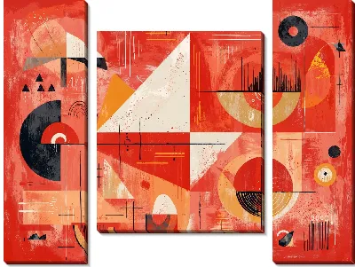 Модульная картина Красная абстракция №22