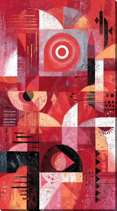 Картина маслом Красная абстракция №24