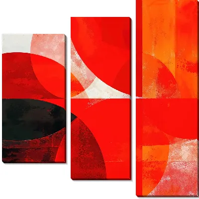 Модульная картина Красная абстракция №27
