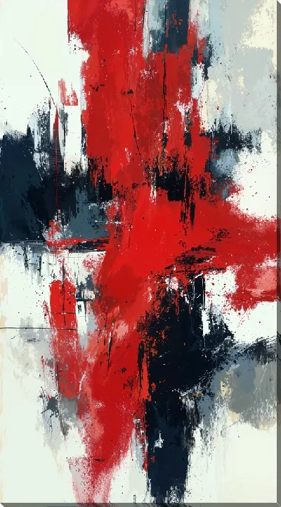 Картина маслом Красная абстракция №31