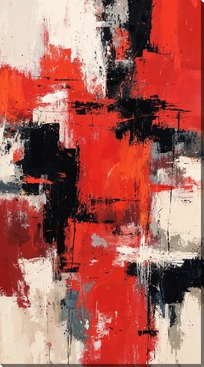 Картина маслом Красная абстракция №33