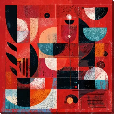 Картина маслом Красная абстракция №34