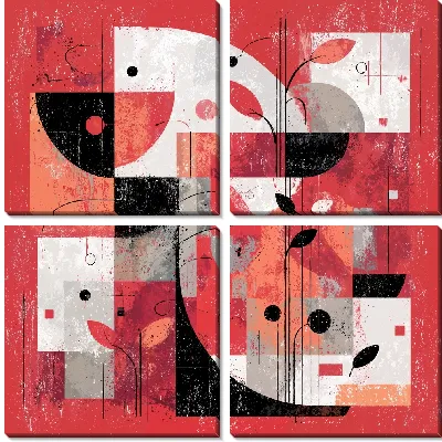 Модульная картина Красная абстракция №35
