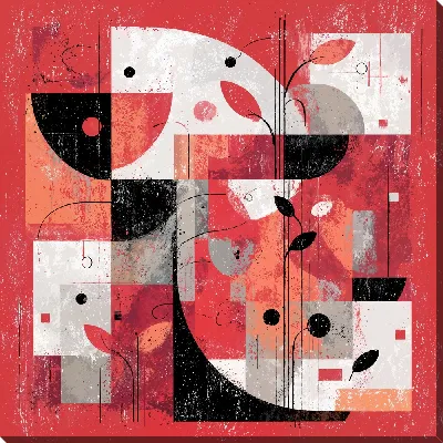 Картина маслом Красная абстракция №35