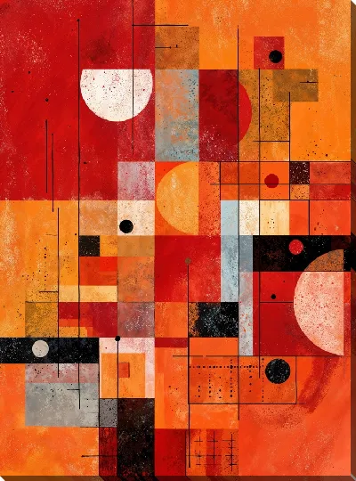 Картина маслом Красная абстракция №36