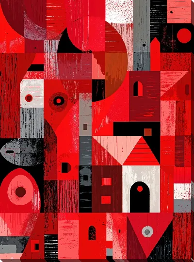 Картина маслом Красная абстракция №37