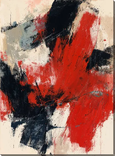 Картина маслом Красная абстракция №38