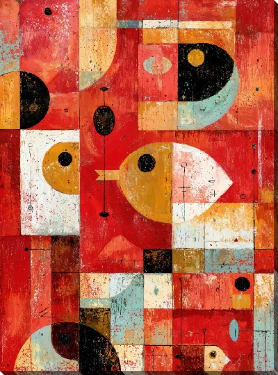 Картина маслом Красная абстракция №39