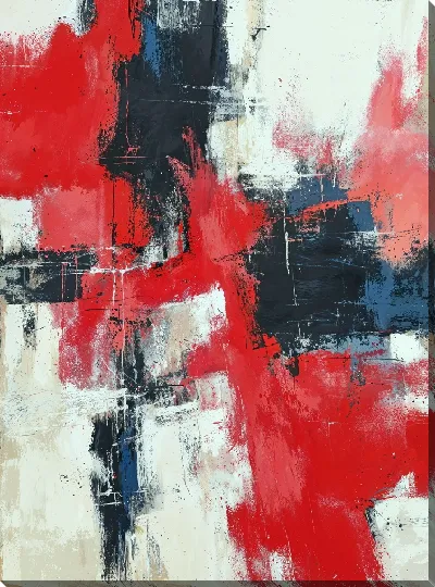 Картина маслом Красная абстракция №41