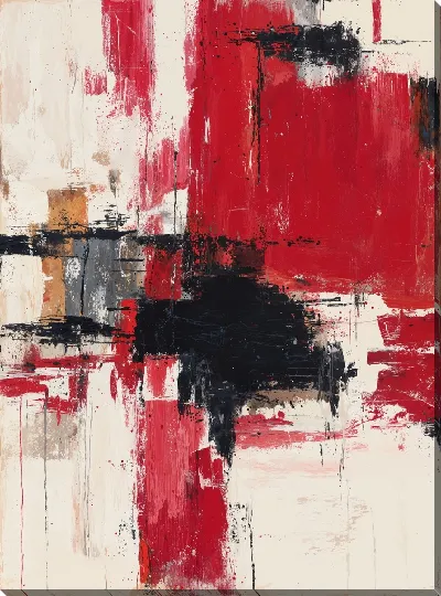 Картина маслом Красная абстракция №42