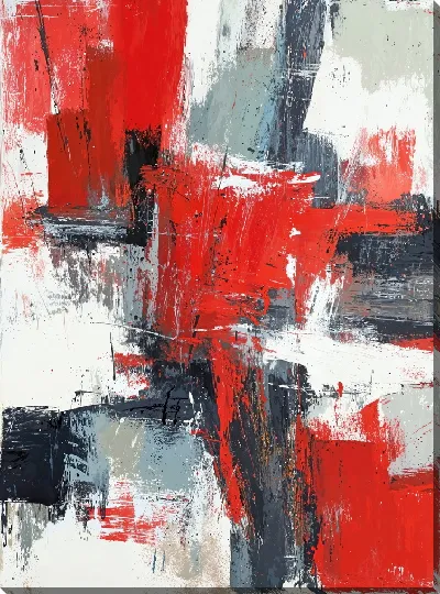 Картина маслом Красная абстракция №43