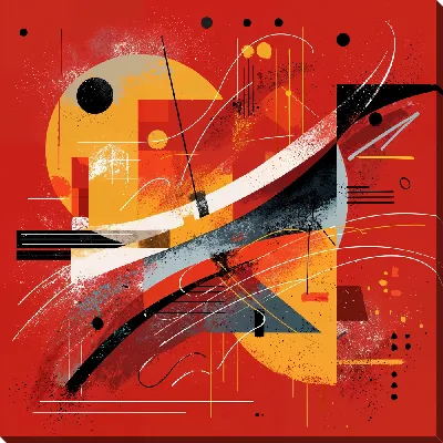 Картина маслом Красная абстракция №50