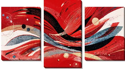 Модульная картина Красная абстракция №53
