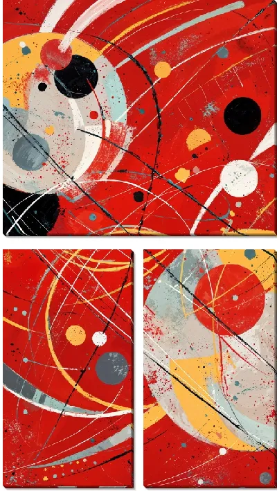 Модульная картина Красная абстракция №55