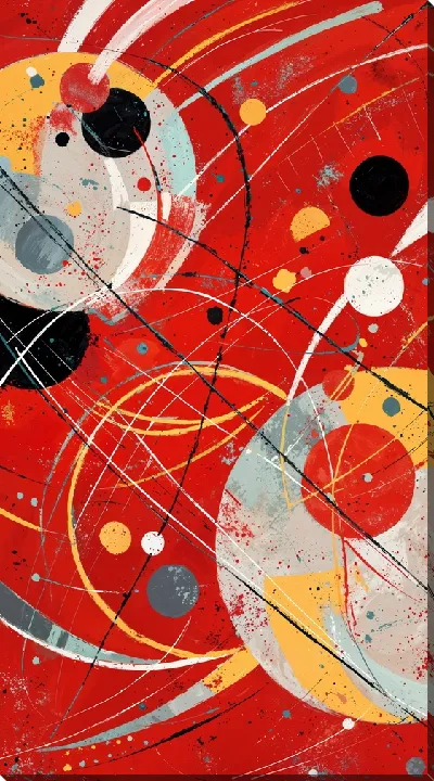 Картина маслом Красная абстракция №55