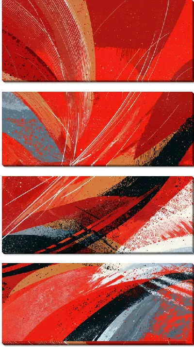 Модульная картина Красная абстракция №56