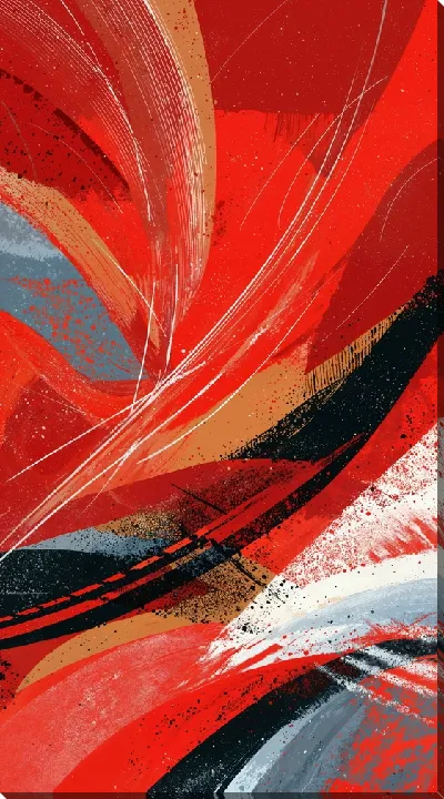 Картина маслом Красная абстракция №56