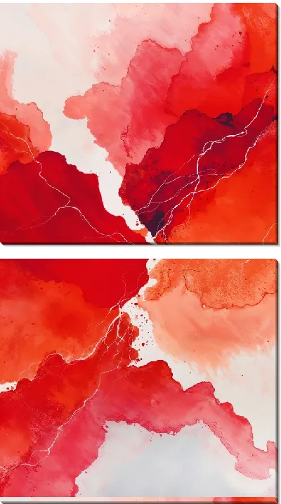 Модульная картина Красная абстракция №64