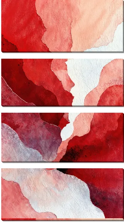 Модульная картина Красная абстракция №65