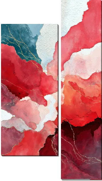 Модульная картина Красная абстракция №66