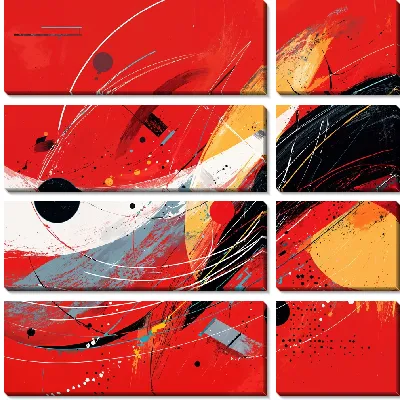 Модульная картина Красная абстракция №67