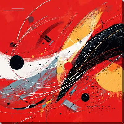 Картина маслом Красная абстракция №67